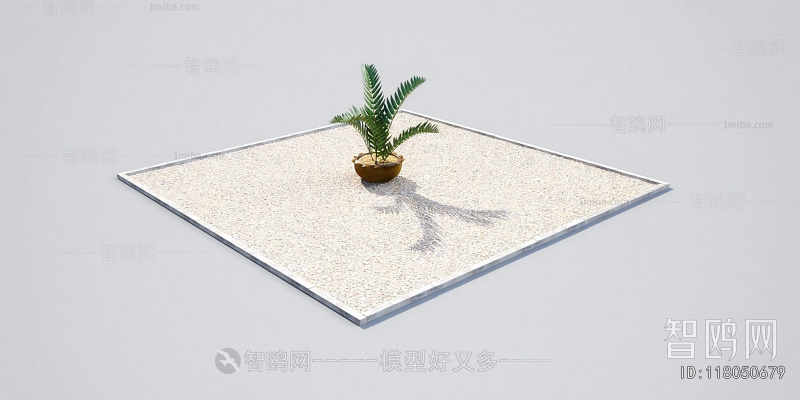 Modern Potted Green Plant