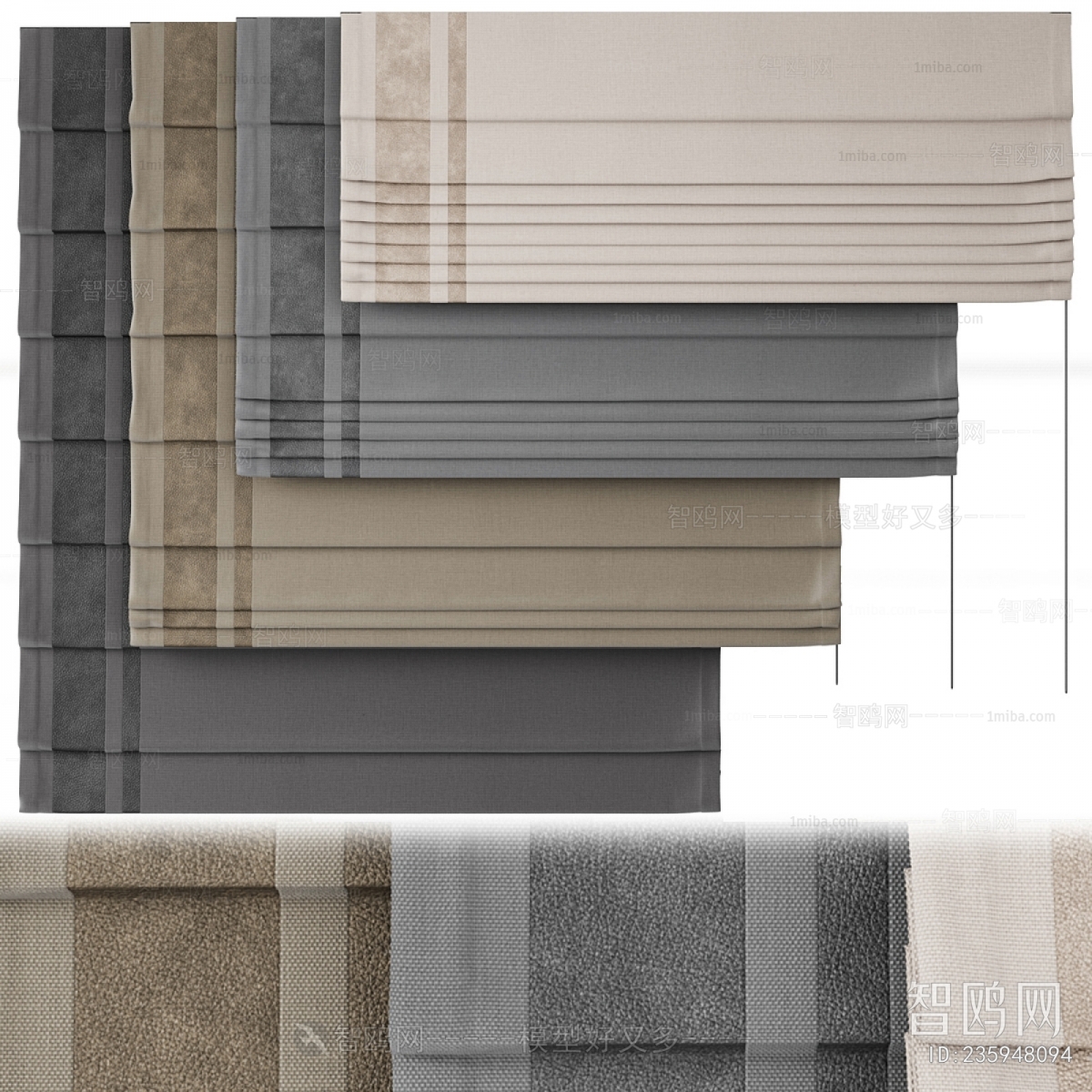 New Chinese Style Roman Curtain