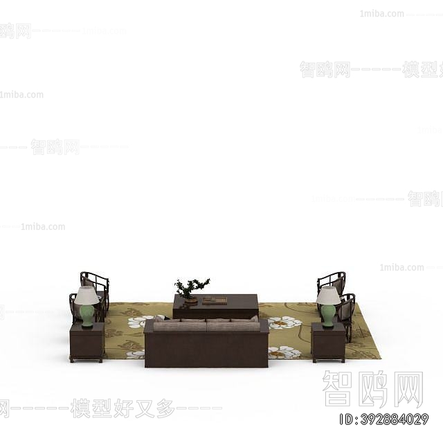 New Chinese Style Sofa Combination