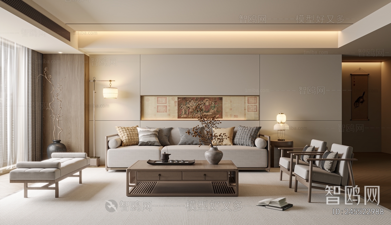 New Chinese Style A Living Room