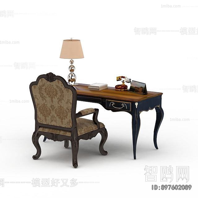 European Style Computer Desk And Chair