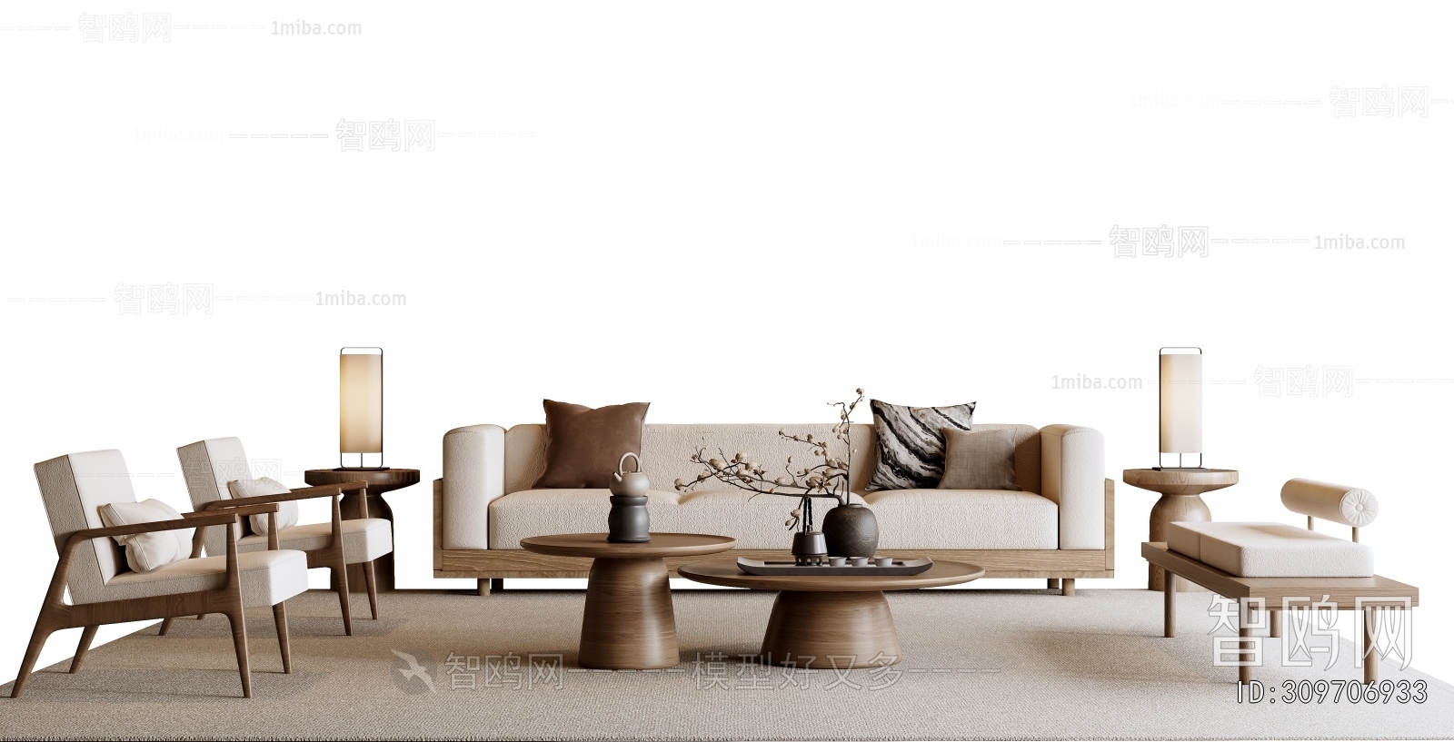 New Chinese Style Sofa Combination
