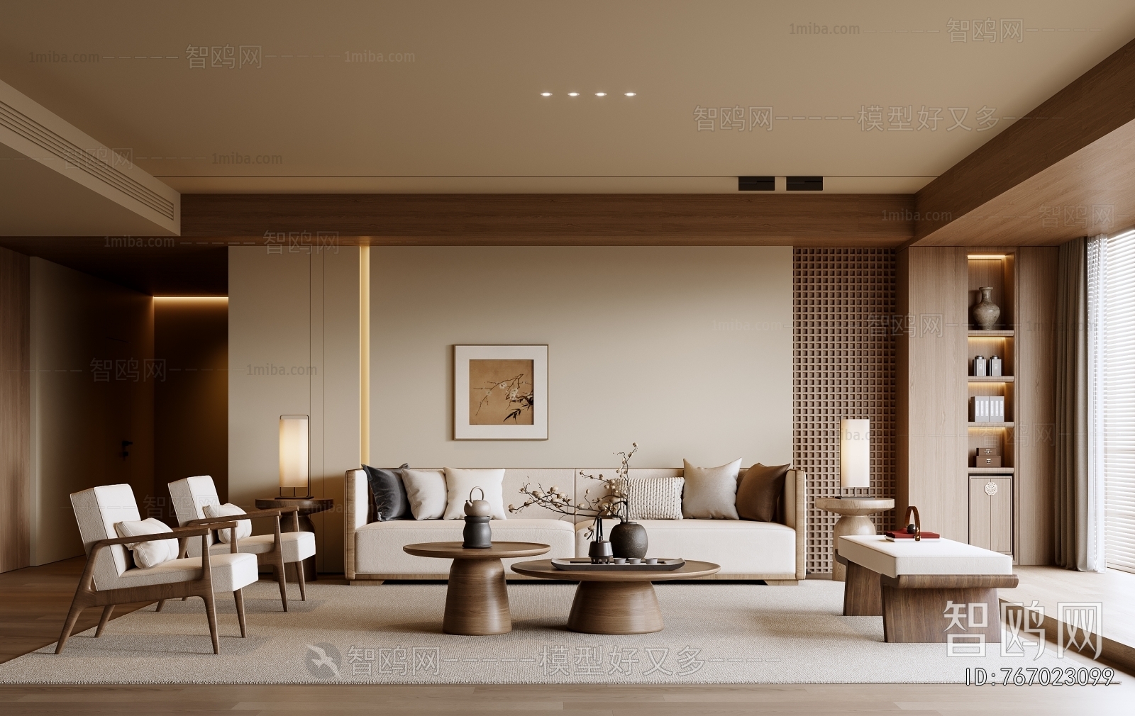 New Chinese Style A Living Room