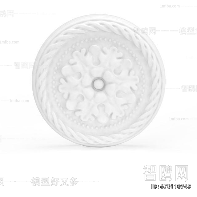 European Style Plaster Carved Top Plate