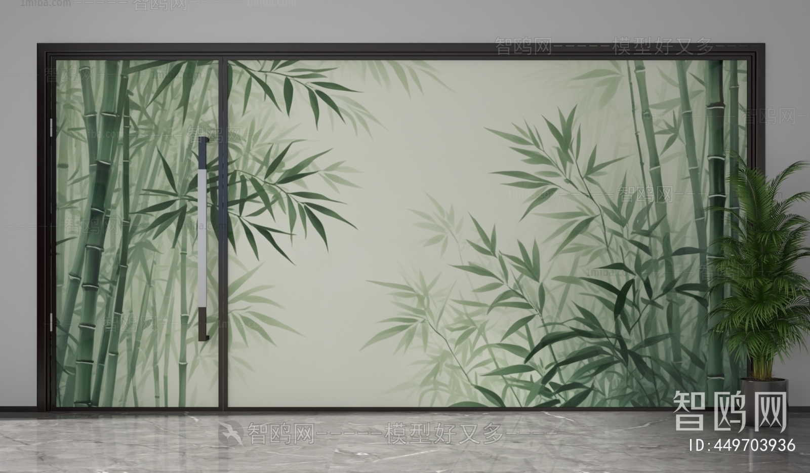 New Chinese Style Glass Screen Partition