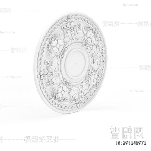 European Style Plaster Carved Top Plate
