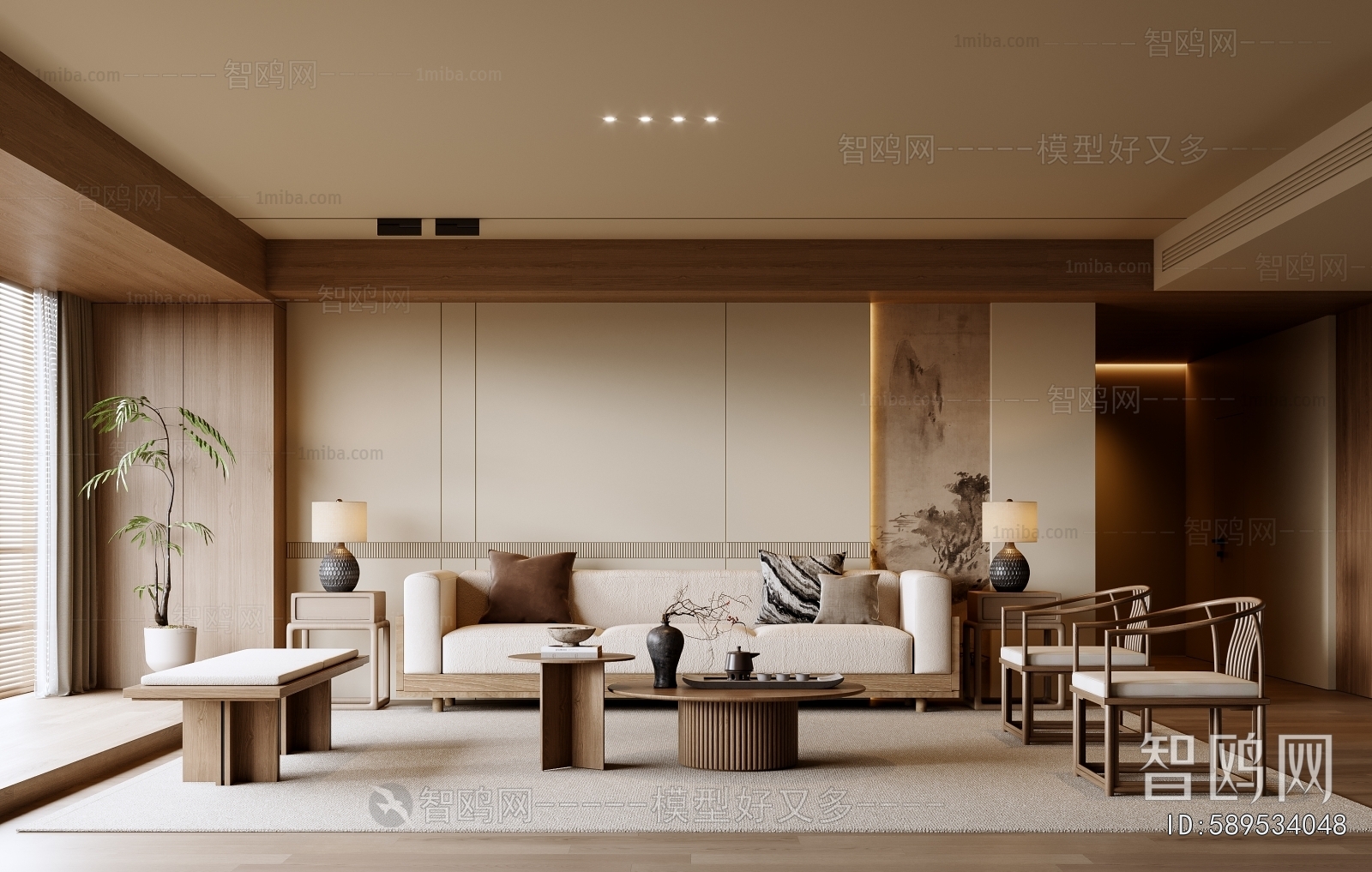 New Chinese Style A Living Room