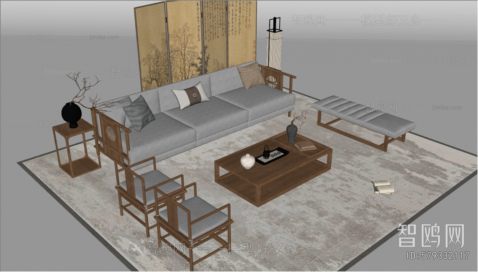 New Chinese Style Sofa Combination