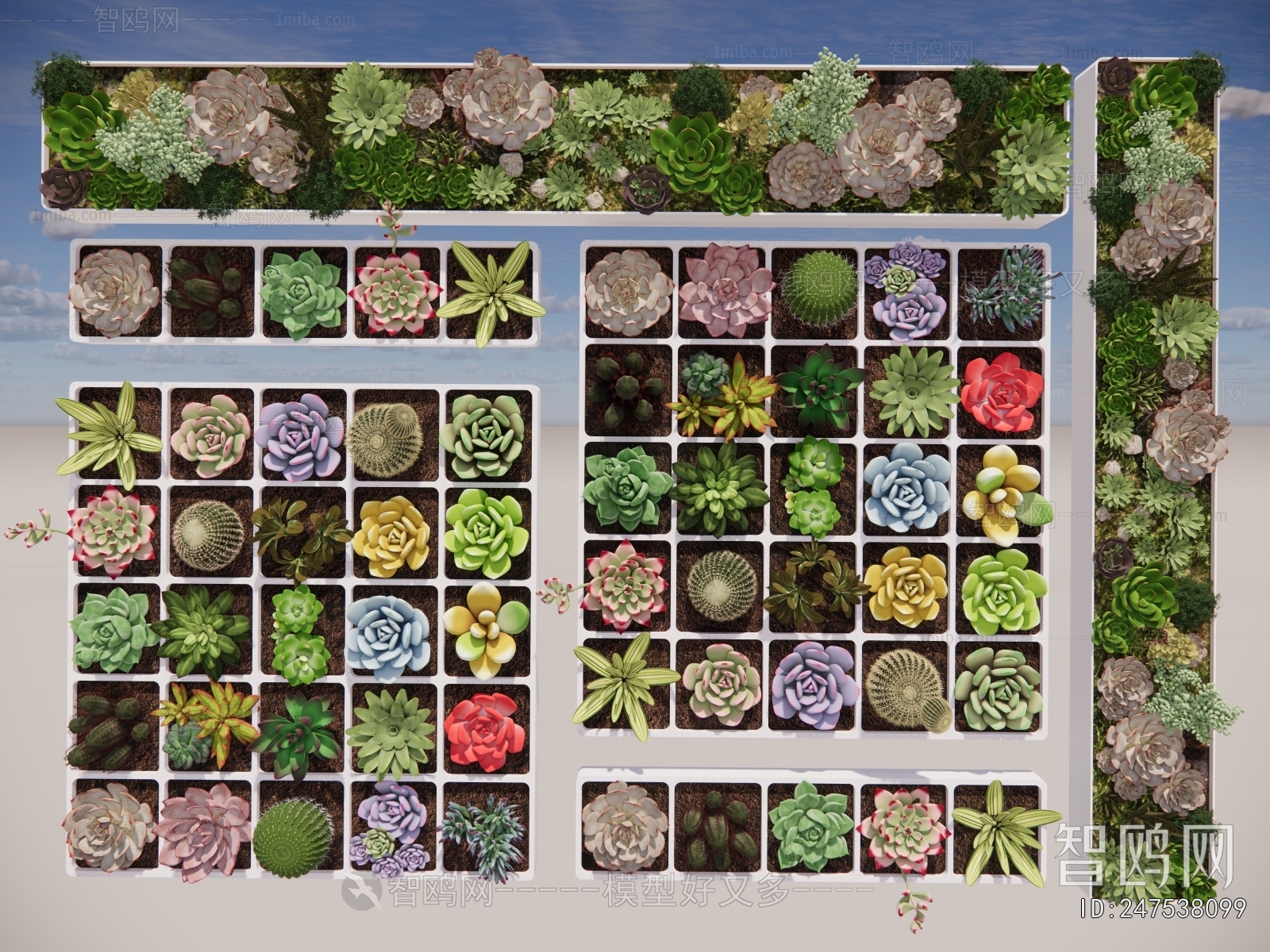 Modern Potted Green Plant