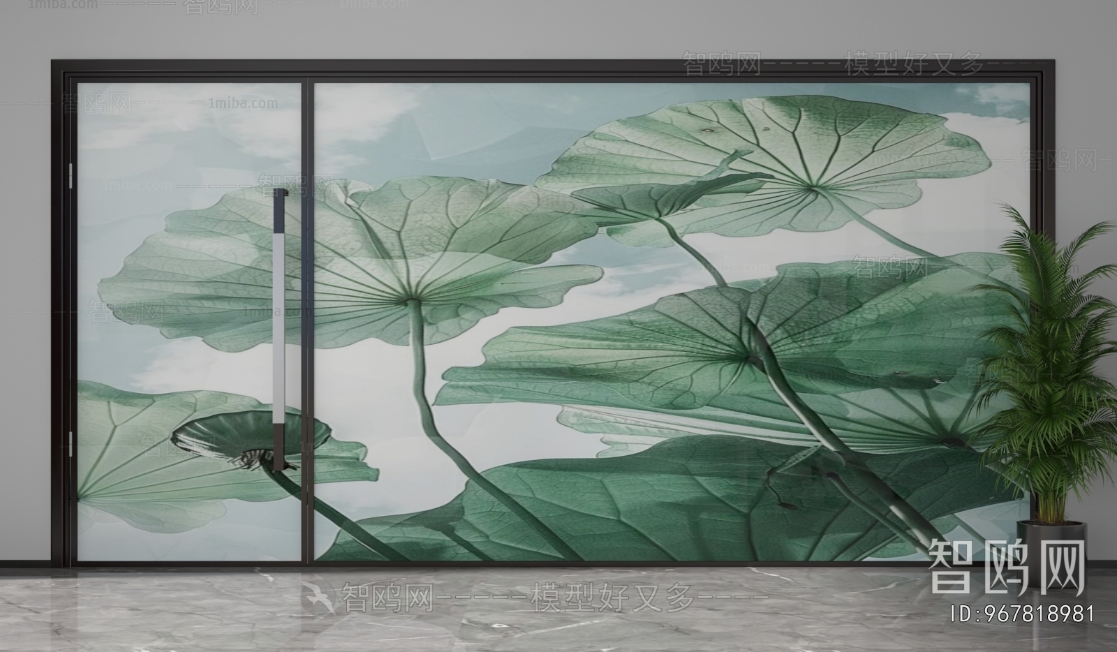 New Chinese Style Glass Screen Partition