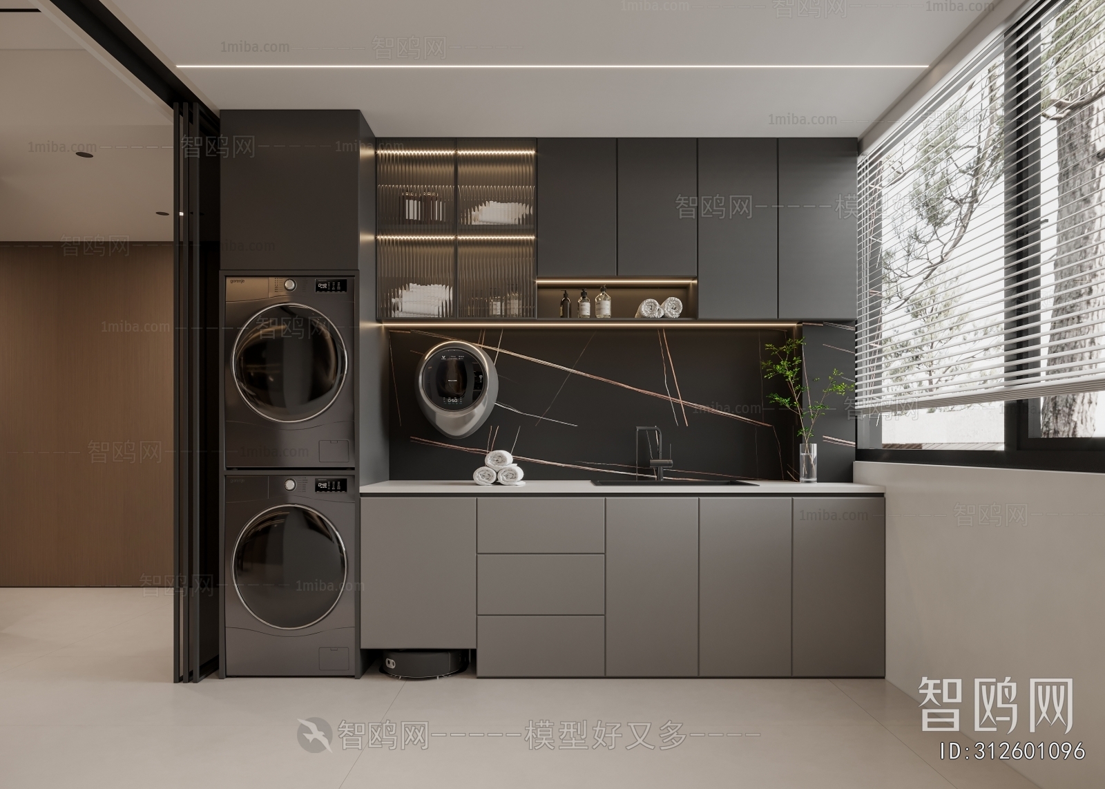 Modern Balcony Laundry Room
