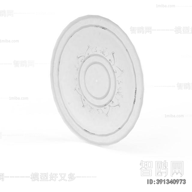European Style Plaster Carved Top Plate