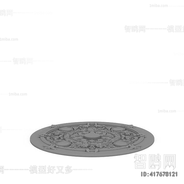 European Style Plaster Carved Top Plate