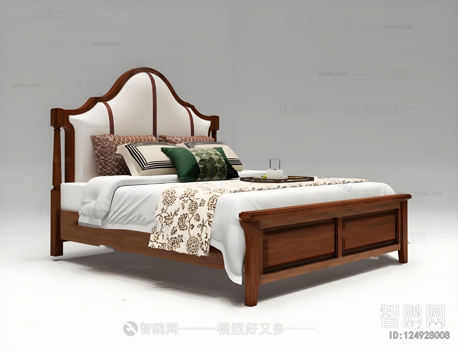 Simple European Style Double Bed
