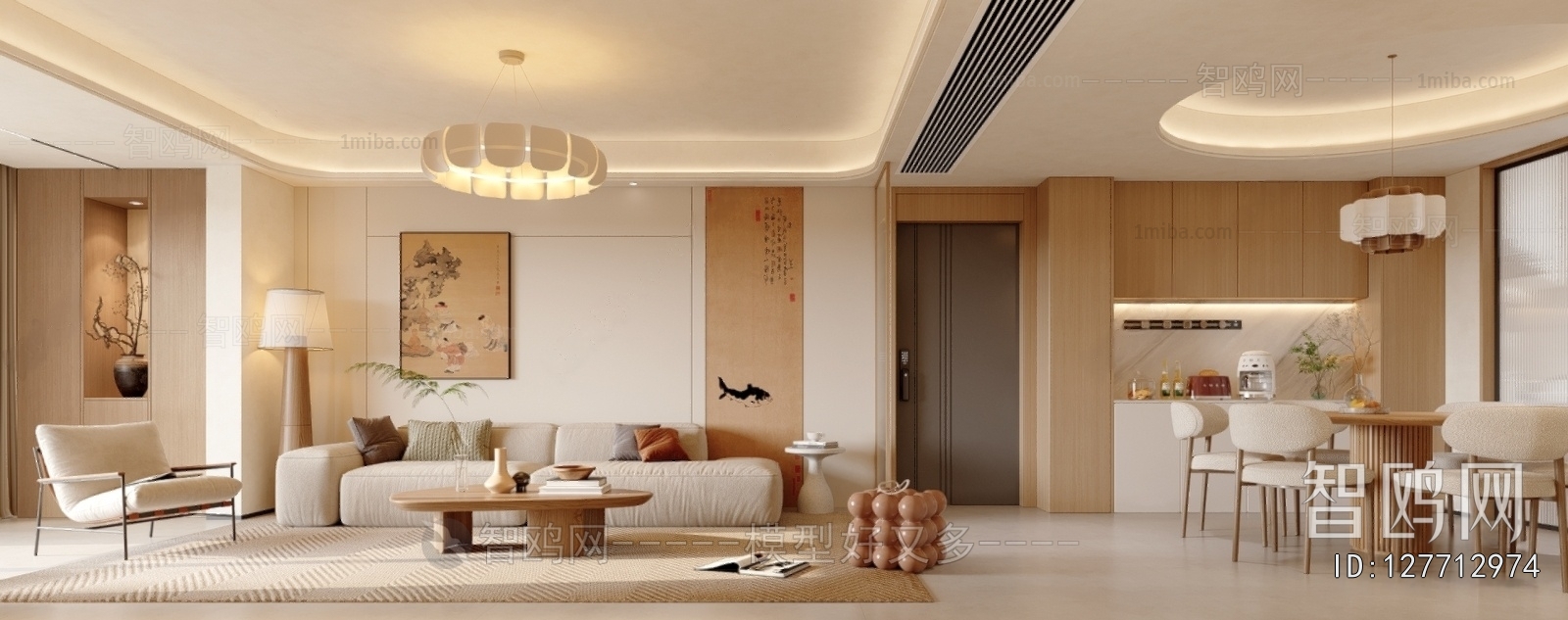 New Chinese Style A Living Room