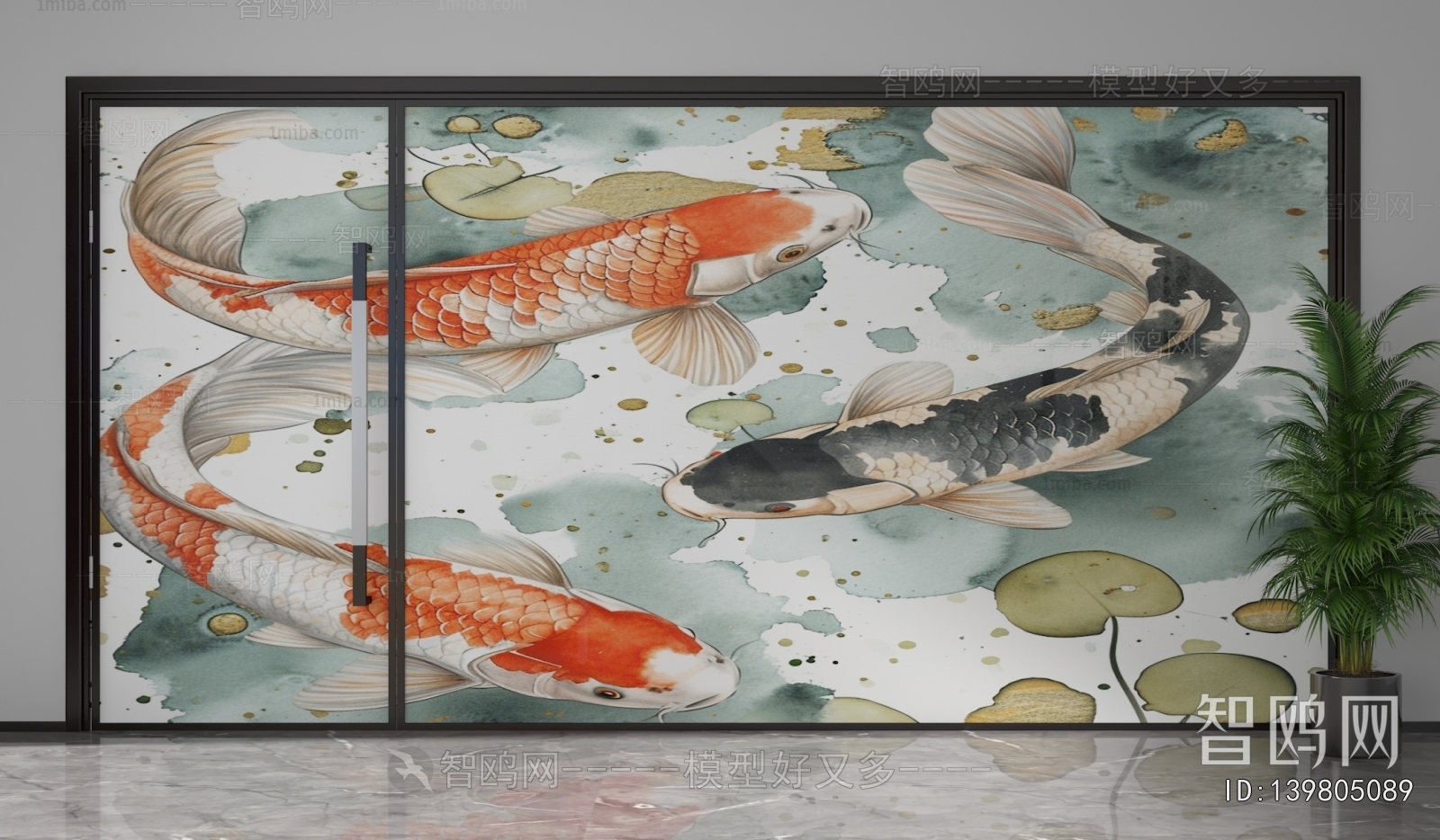New Chinese Style Glass Screen Partition