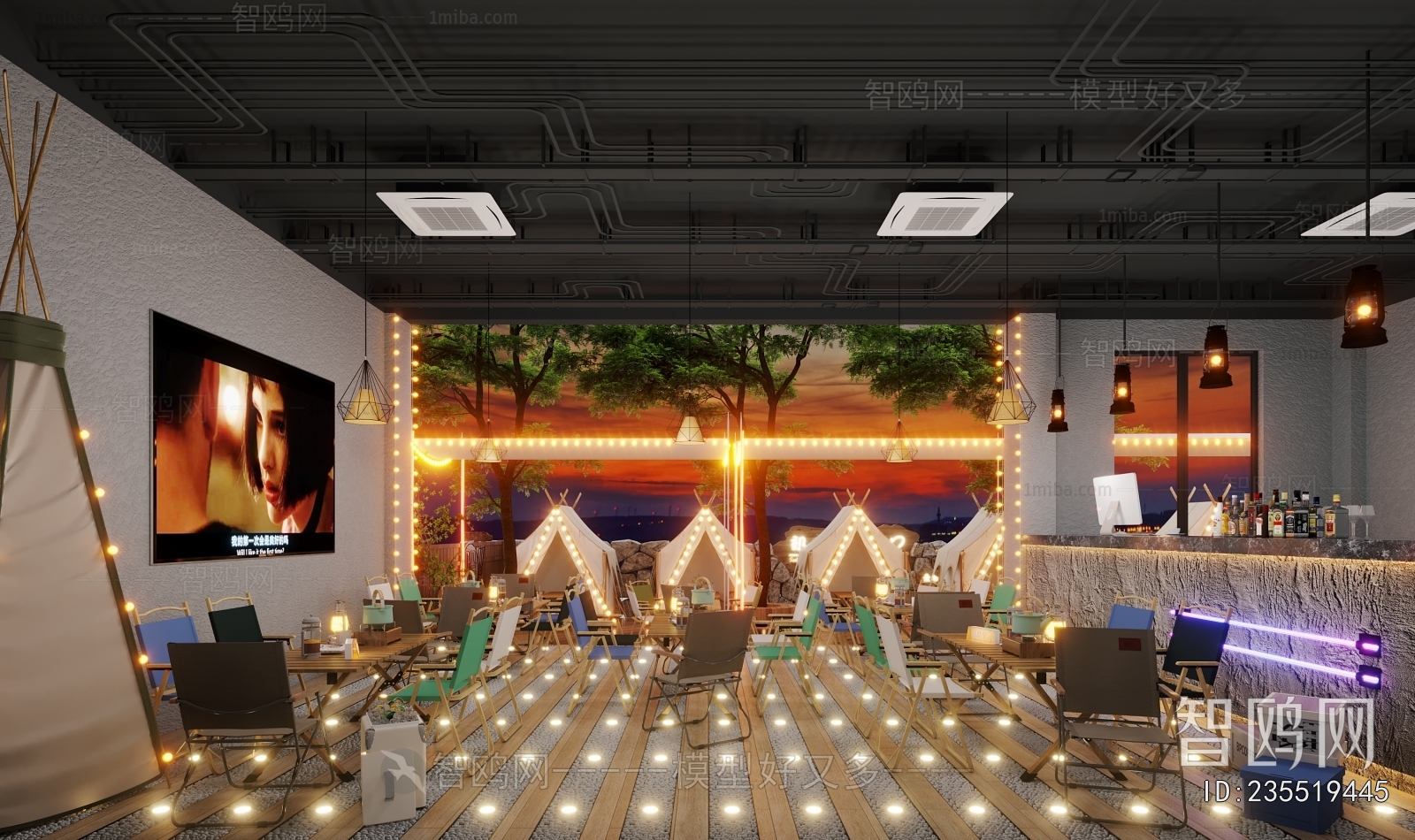 Industrial Style Barbecue Restaurant