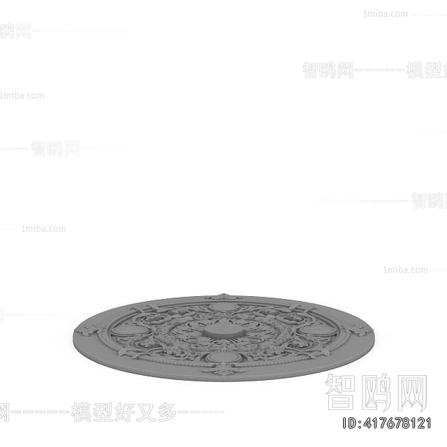European Style Plaster Carved Top Plate