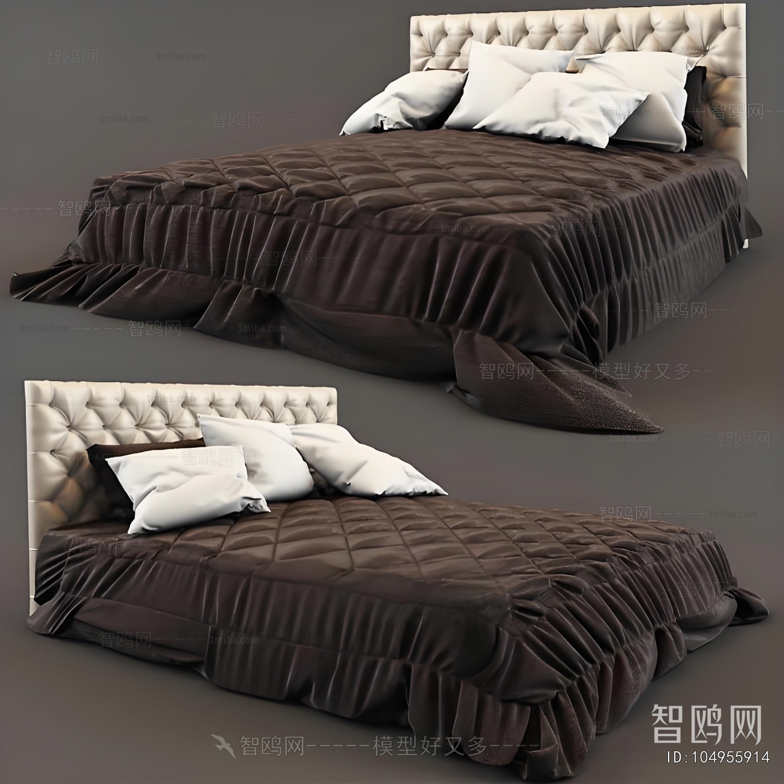 Simple European Style Double Bed