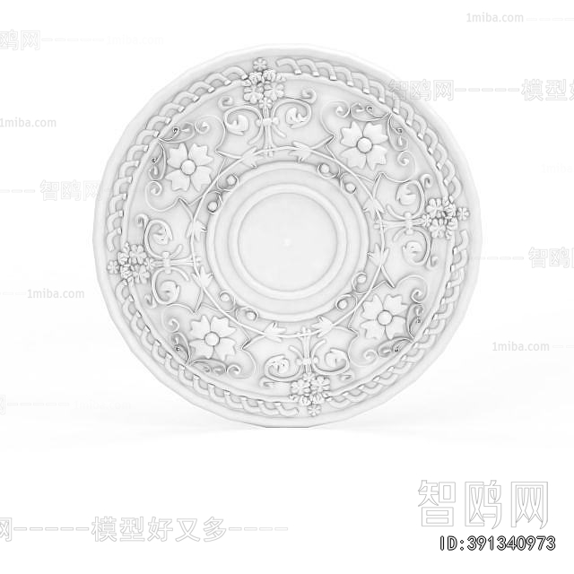 European Style Plaster Carved Top Plate