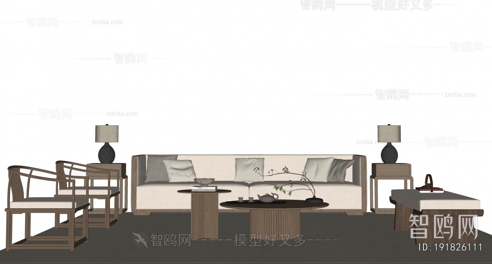 New Chinese Style Sofa Combination