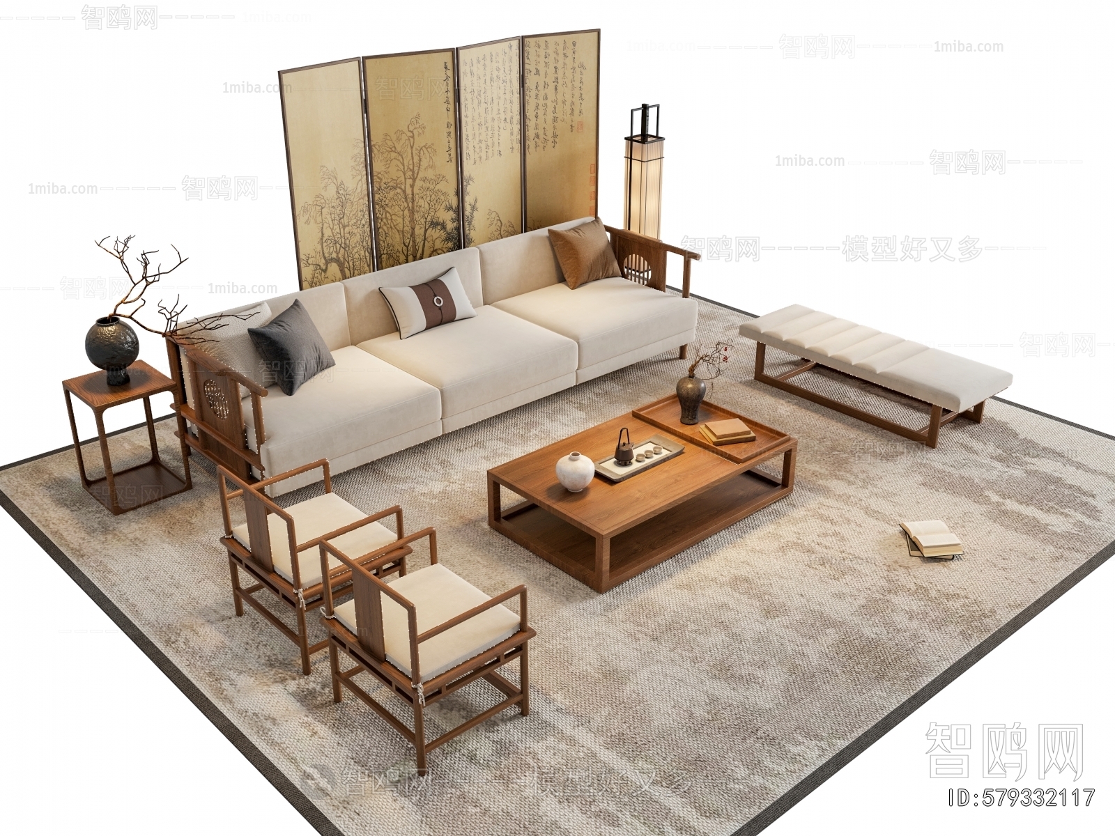 New Chinese Style Sofa Combination