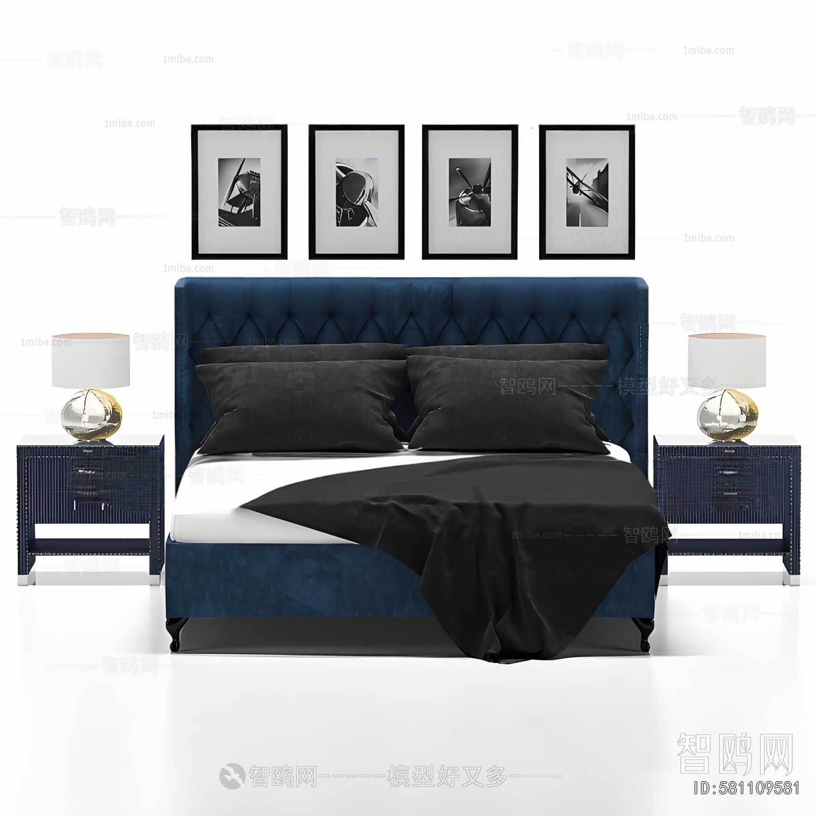 Simple European Style Double Bed