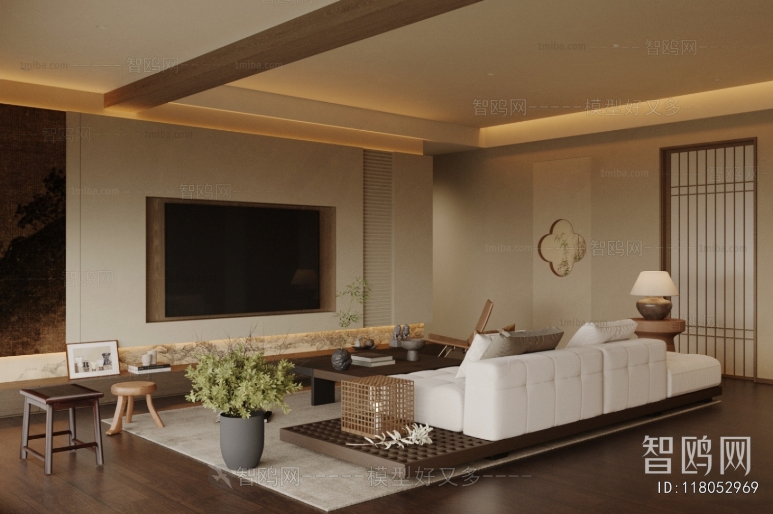 New Chinese Style A Living Room