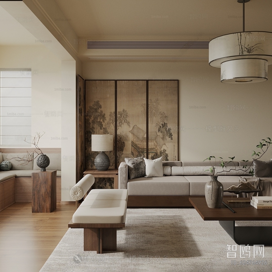 New Chinese Style A Living Room