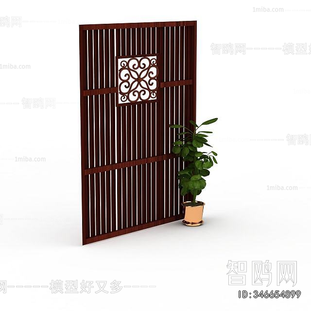 New Chinese Style Wooden Screen Partition