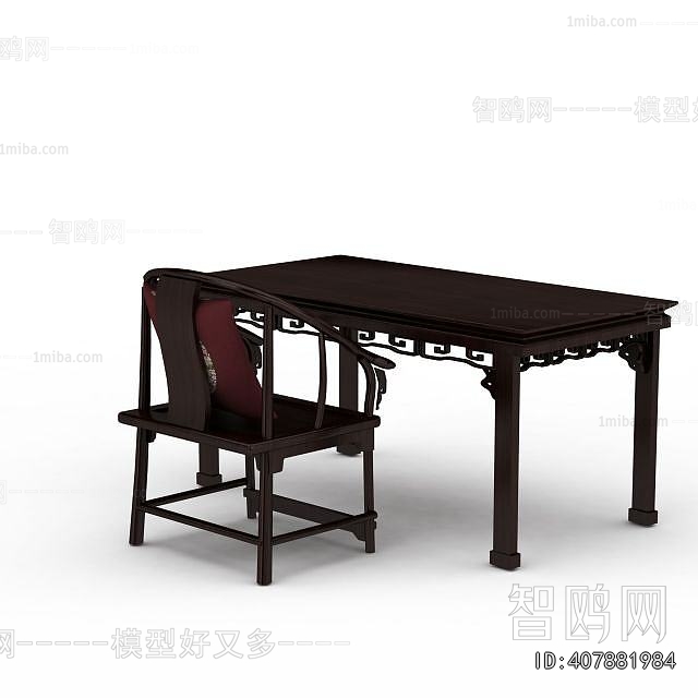 New Chinese Style Computer Desk And Chair