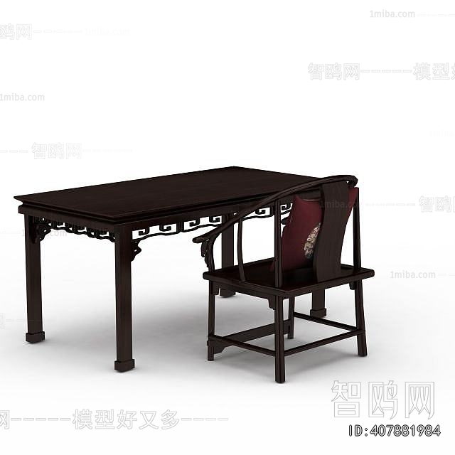 New Chinese Style Computer Desk And Chair