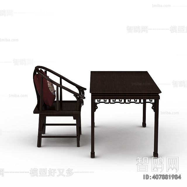 New Chinese Style Computer Desk And Chair