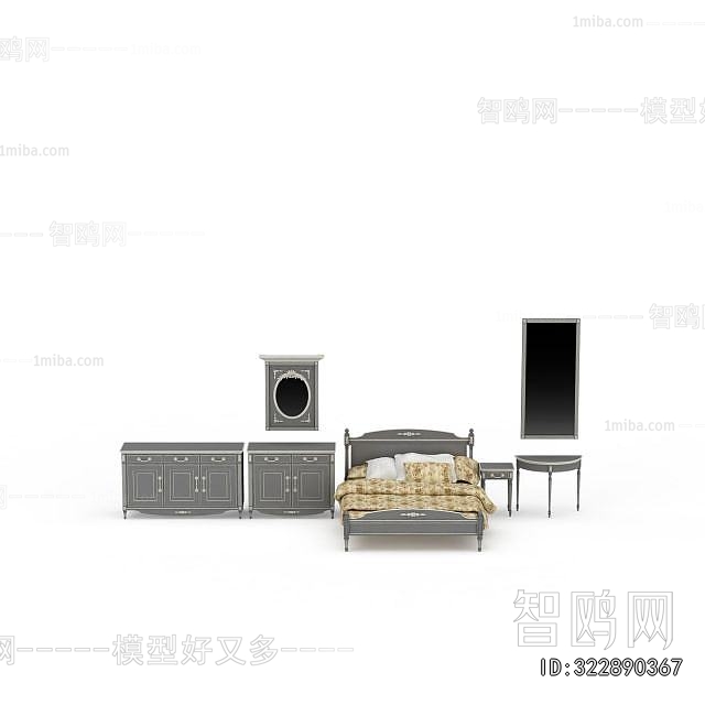 Simple European Style Double Bed