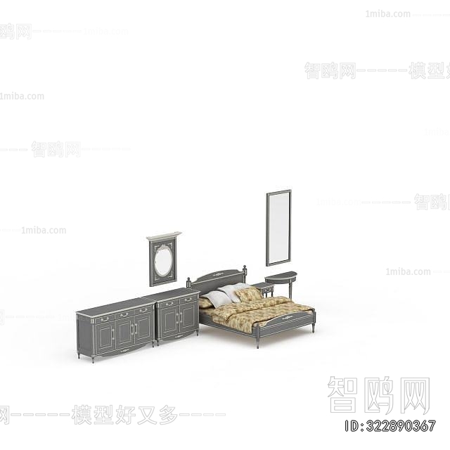 Simple European Style Double Bed