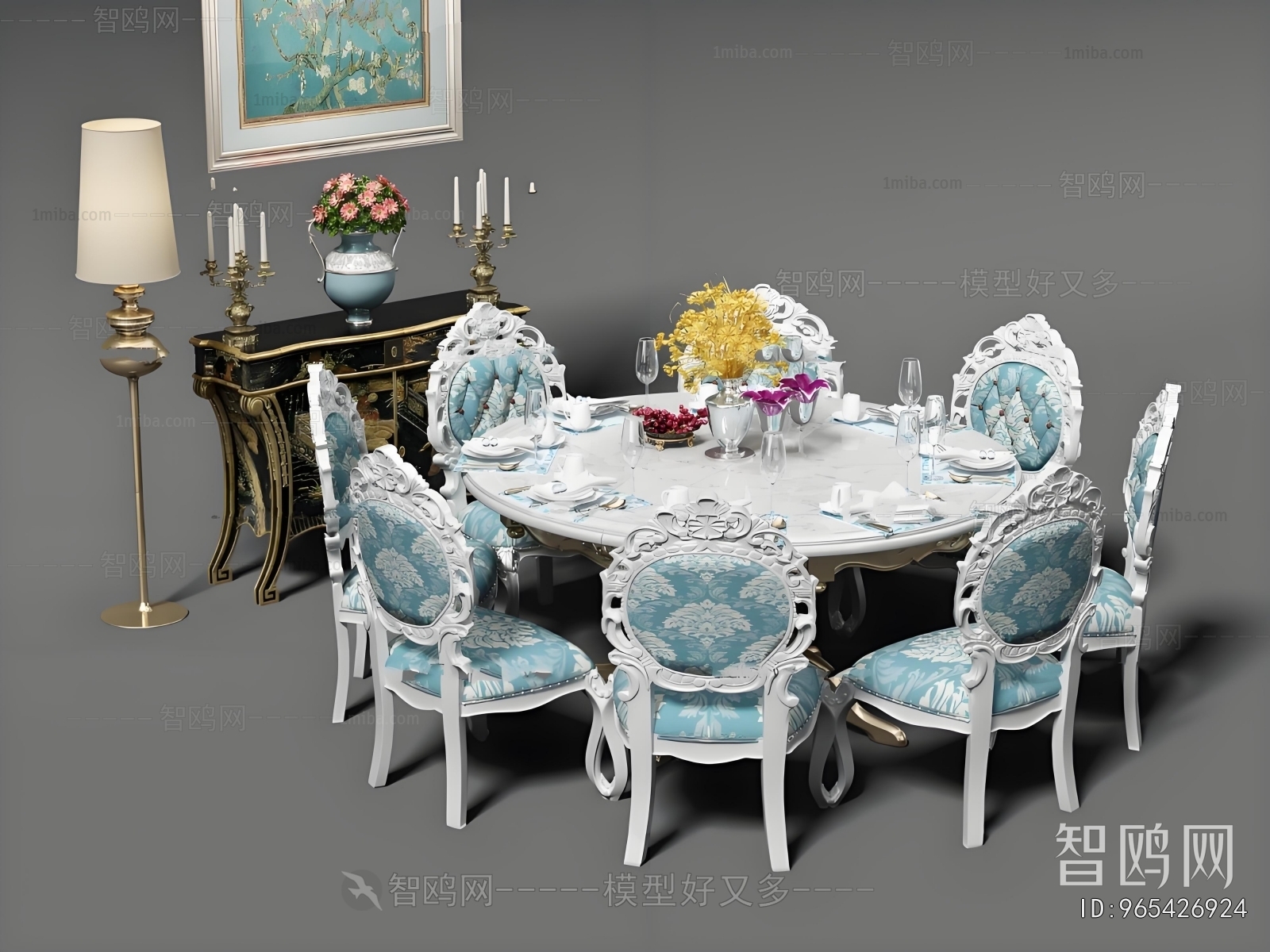 European Style Dining Table And Chairs