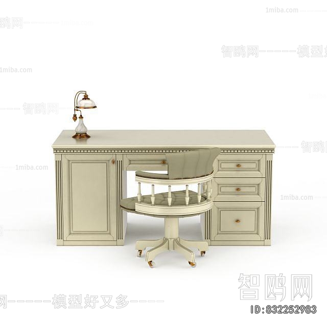 European Style Office Desk And Chair