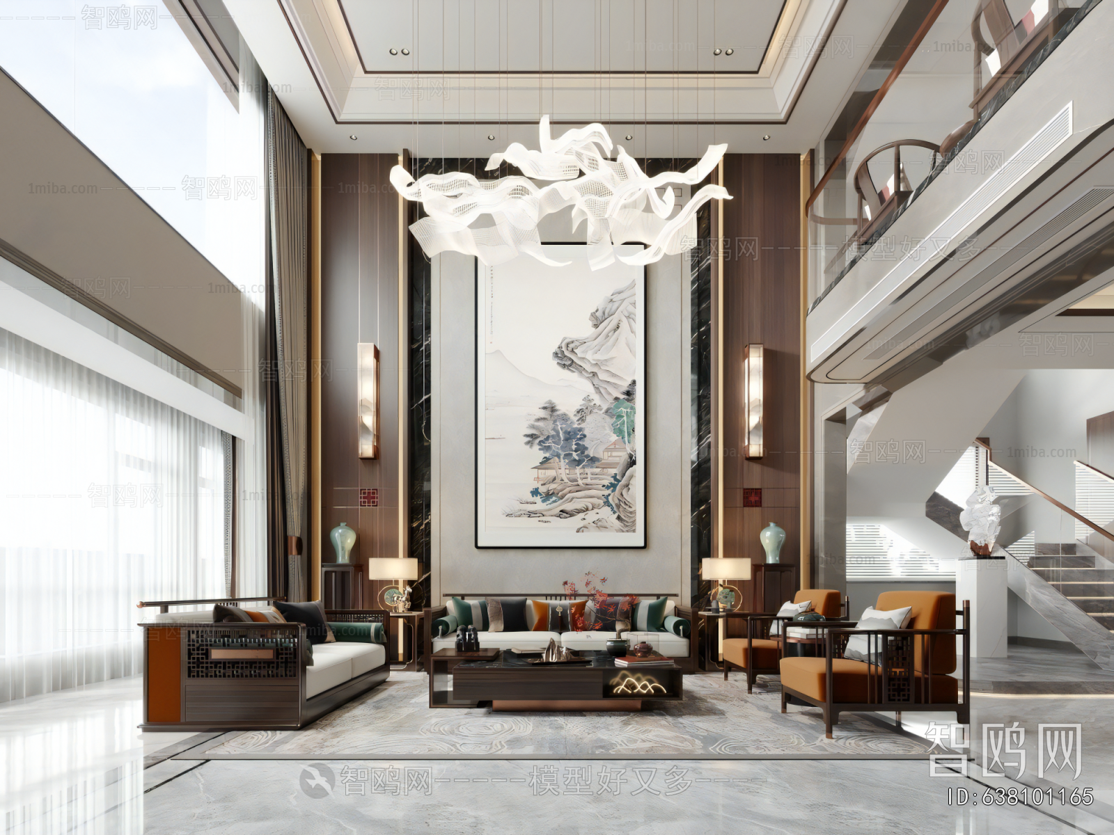 New Chinese Style A Living Room