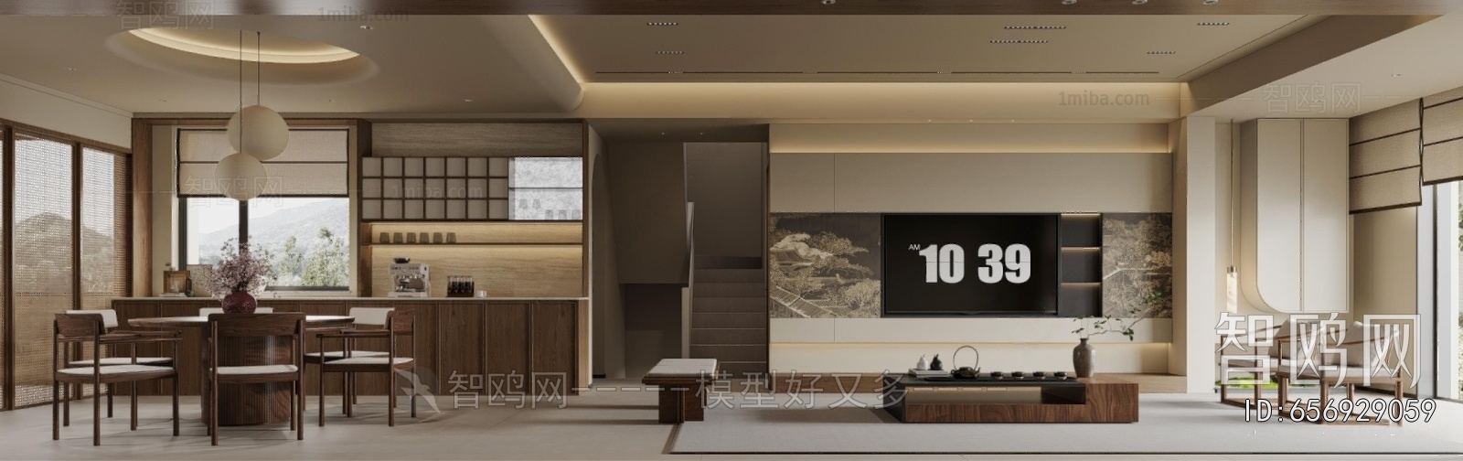 New Chinese Style A Living Room