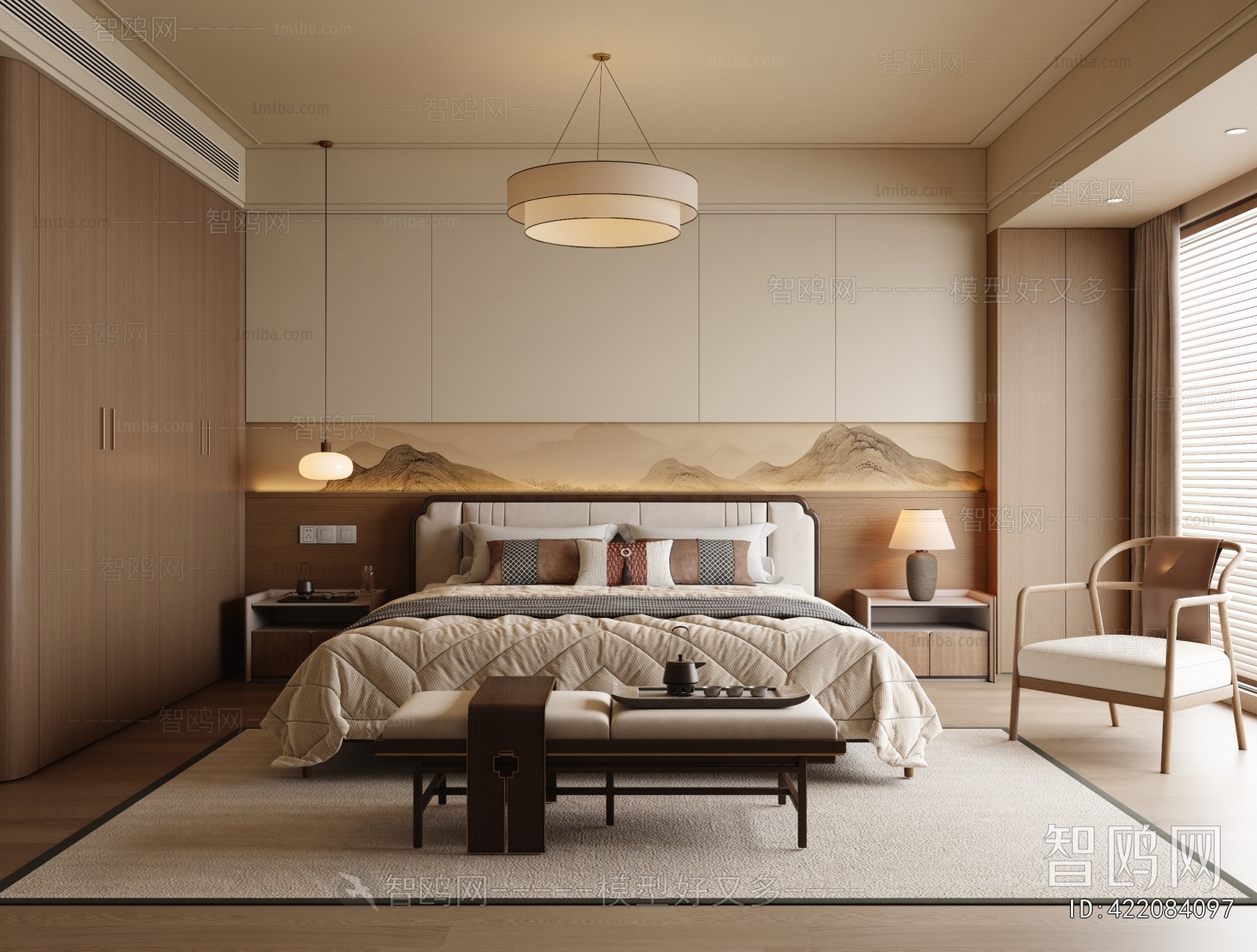 New Chinese Style Bedroom