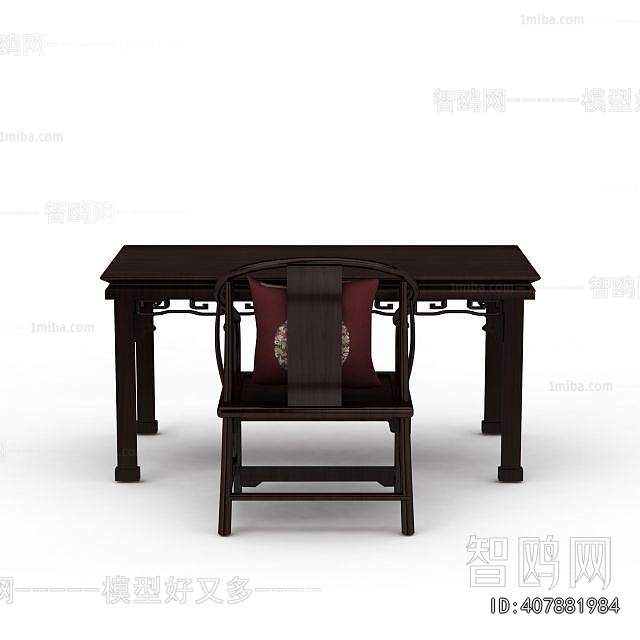 New Chinese Style Computer Desk And Chair