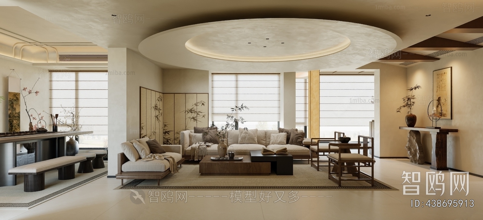 New Chinese Style A Living Room