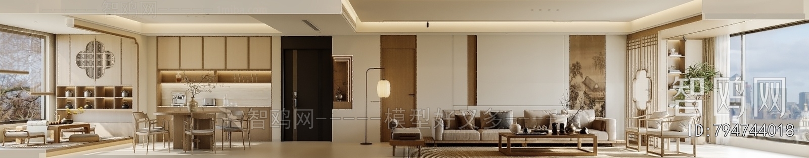 New Chinese Style A Living Room