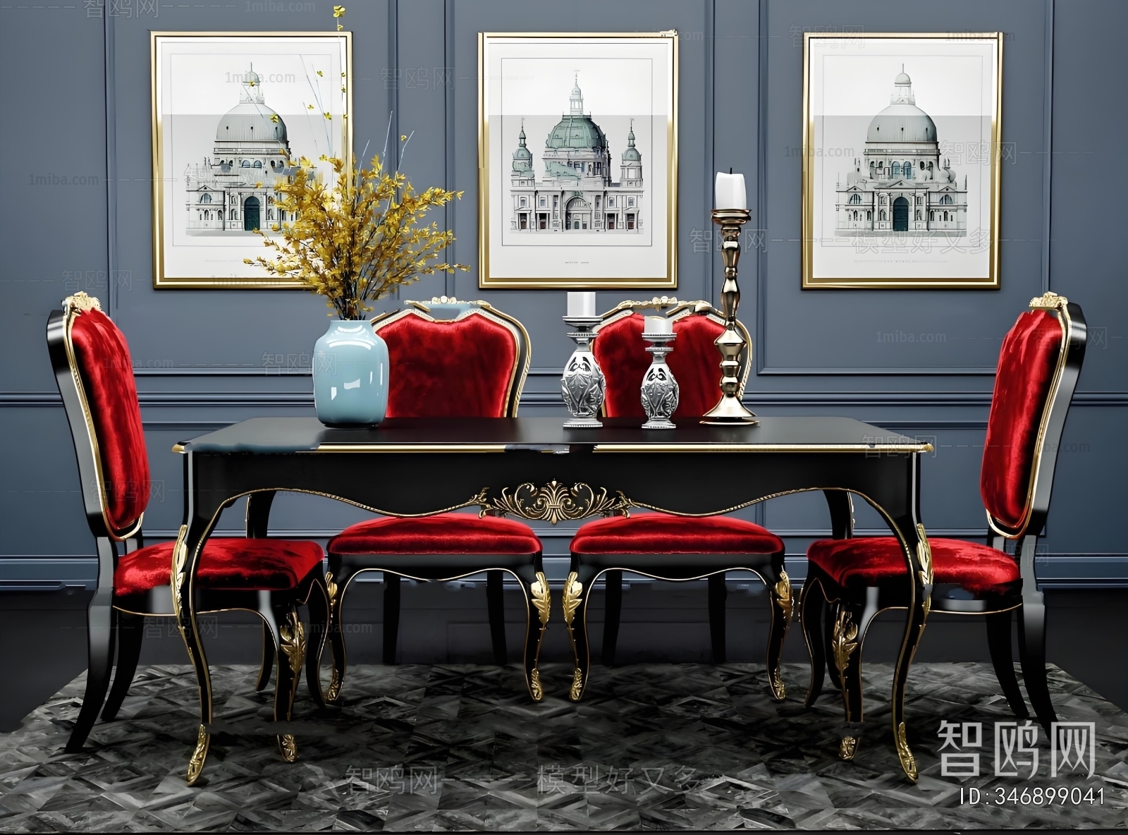 European Style Dining Table And Chairs