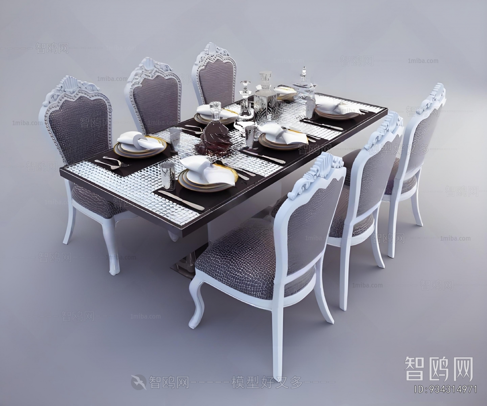 European Style Dining Table And Chairs