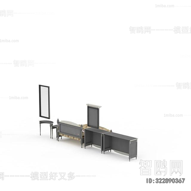 Simple European Style Double Bed