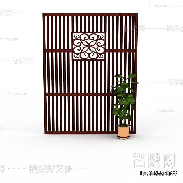 New Chinese Style Wooden Screen Partition