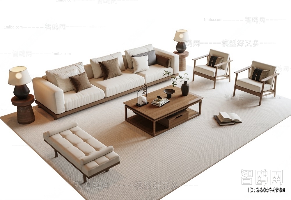 New Chinese Style Sofa Combination