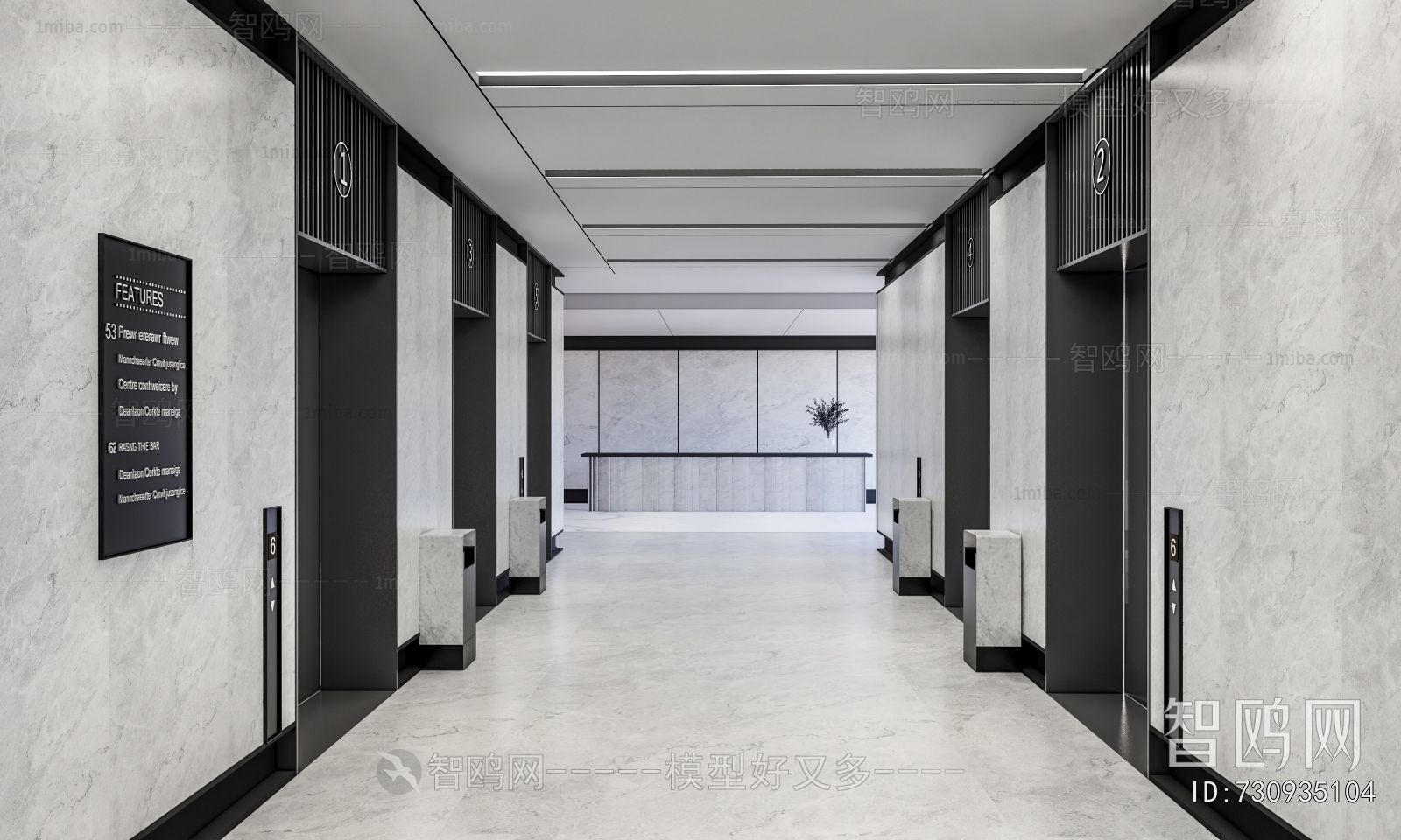 Modern Office Elevator Hall