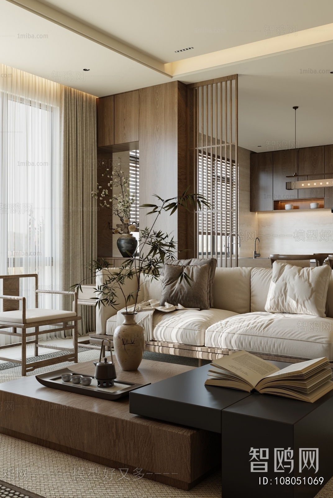 New Chinese Style A Living Room